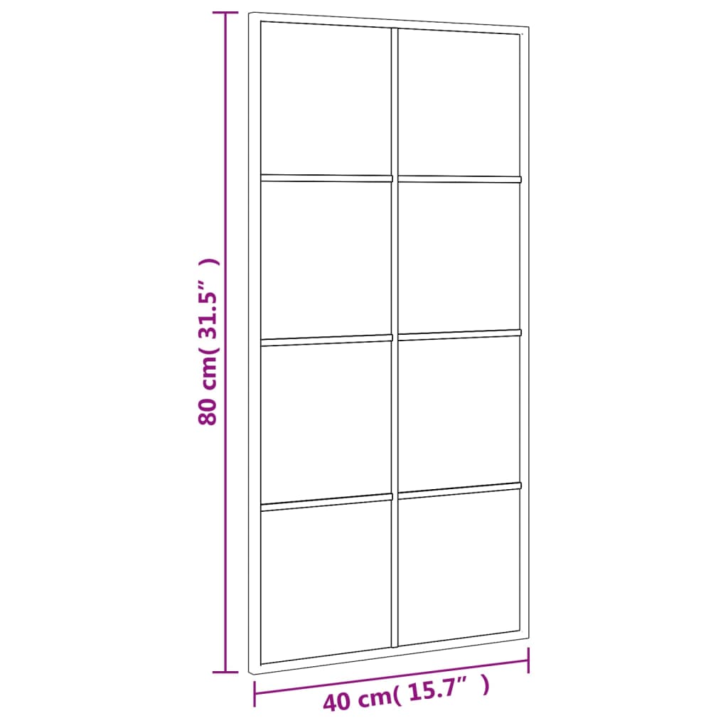 Wandspiegel Rechthoekig Ijzer Zwart 40 x 80 cm