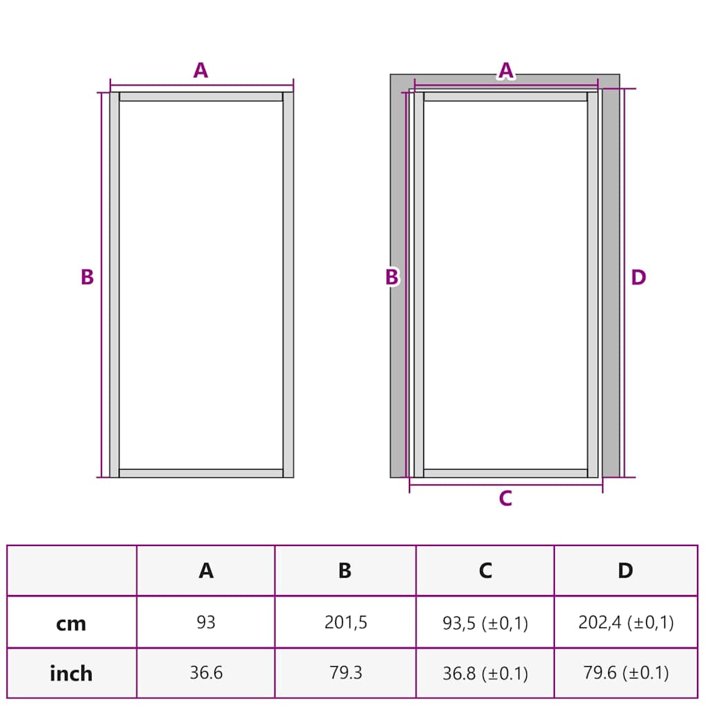 Binnendeur Smal 93X201,5 Cm Gehard Glas En Aluminium Kleur Goud En Transparant 93 x 201.5 cm