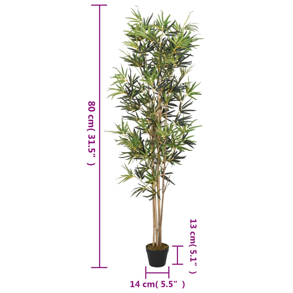 Kunstplant Bamboe 368 Bladeren 80 Cm Groen