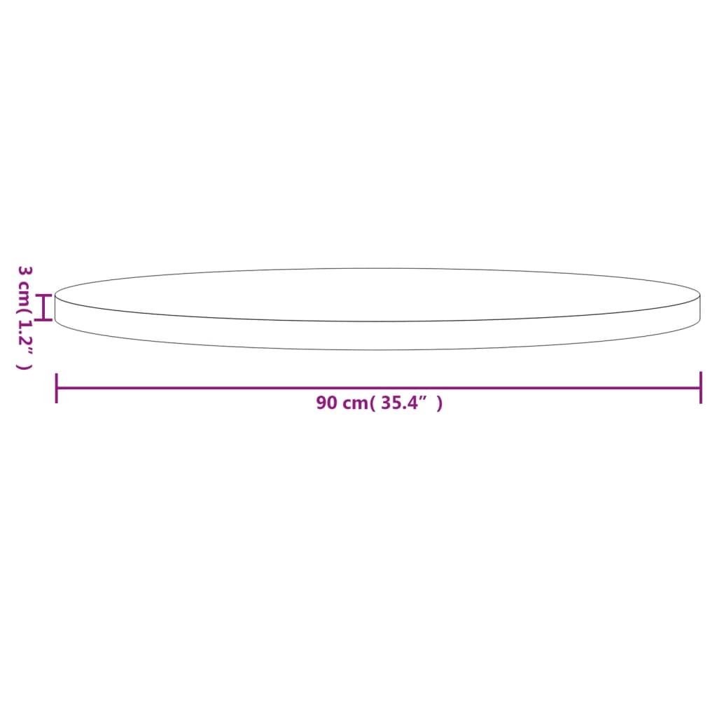 Tafelblad Rond Ø90X3 Cm Massief Grenenhout