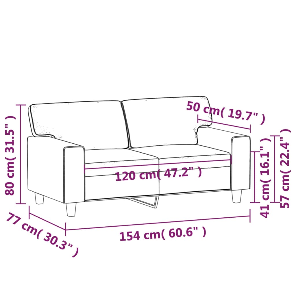 Tweezitsbank 120 cm kunstleer wijnrood 120 cm Wijnrood