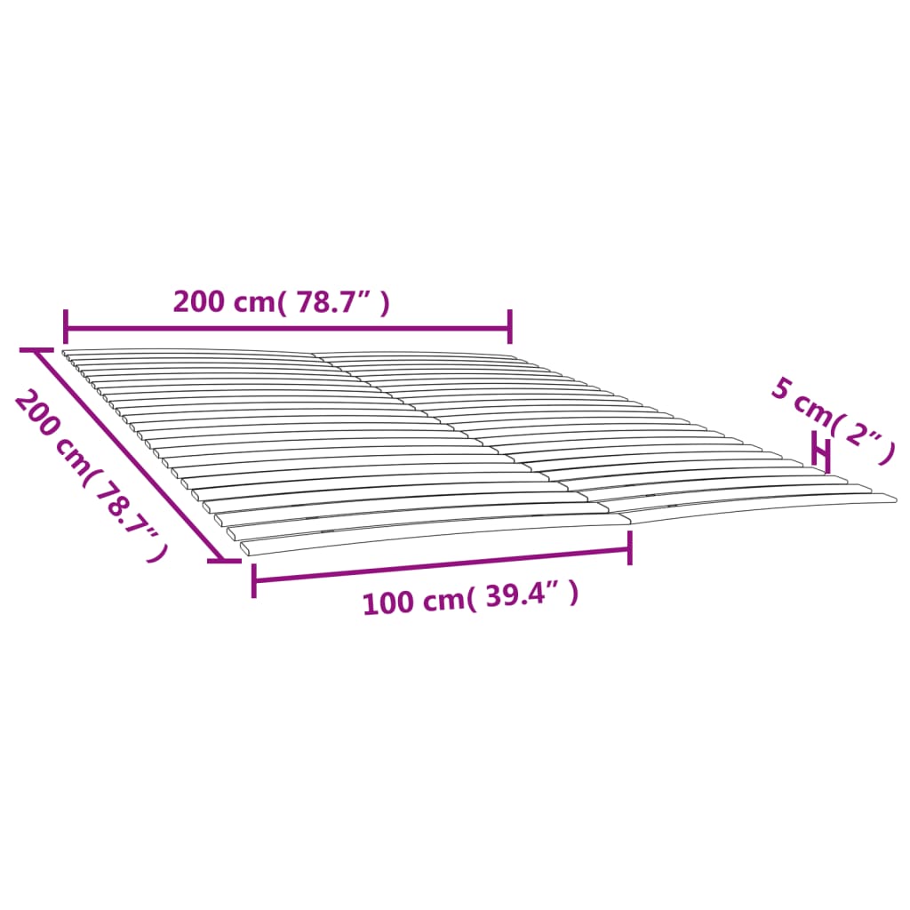 Lattenbodems 2 St Met 48 Latten 100X200 Cm 200 x 200 cm