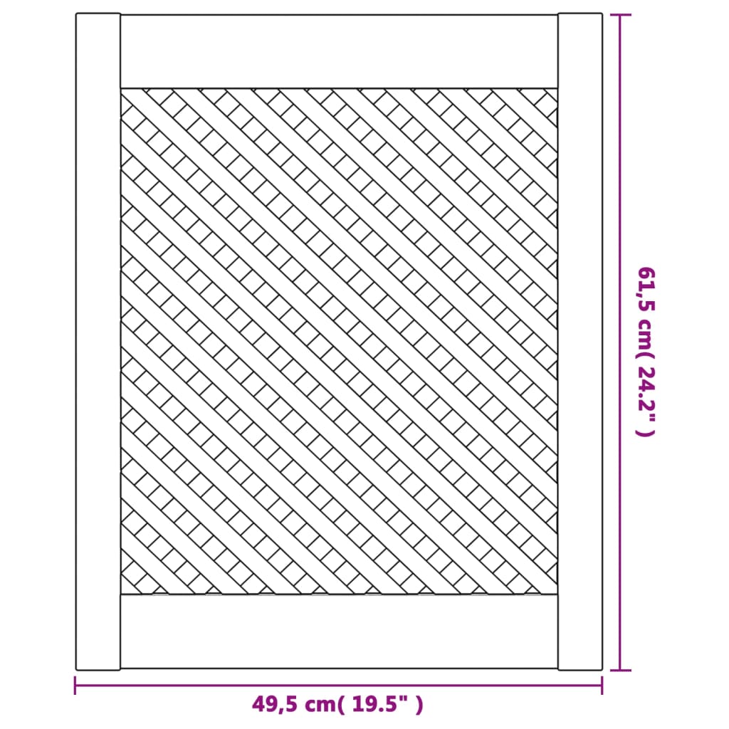 Kastdeuren Met Latwerk 49,5X61,5 Cm Massief Grenenhout 49.5 x 61.5 cm