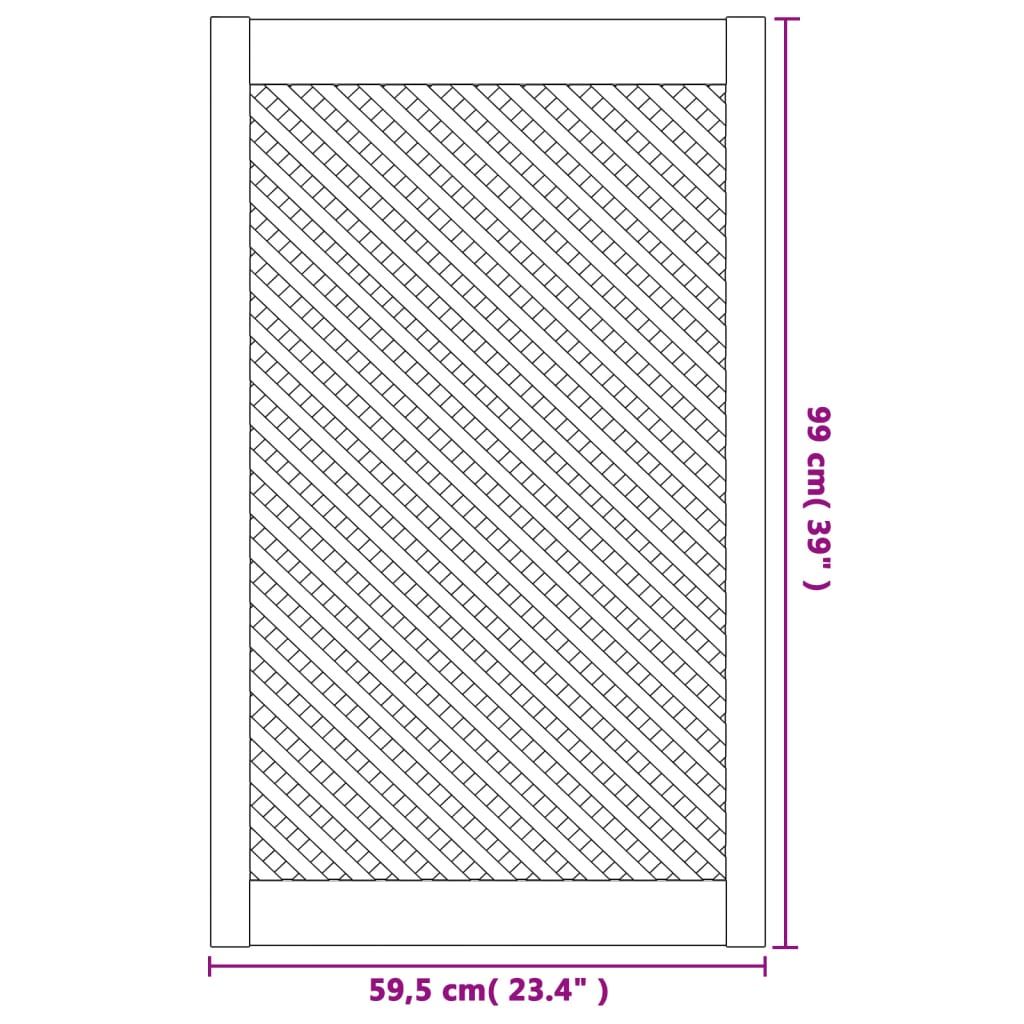 Kastdeuren Met Latwerk 59,5X99 Cm Massief Grenenhout 59.5 x 99 cm