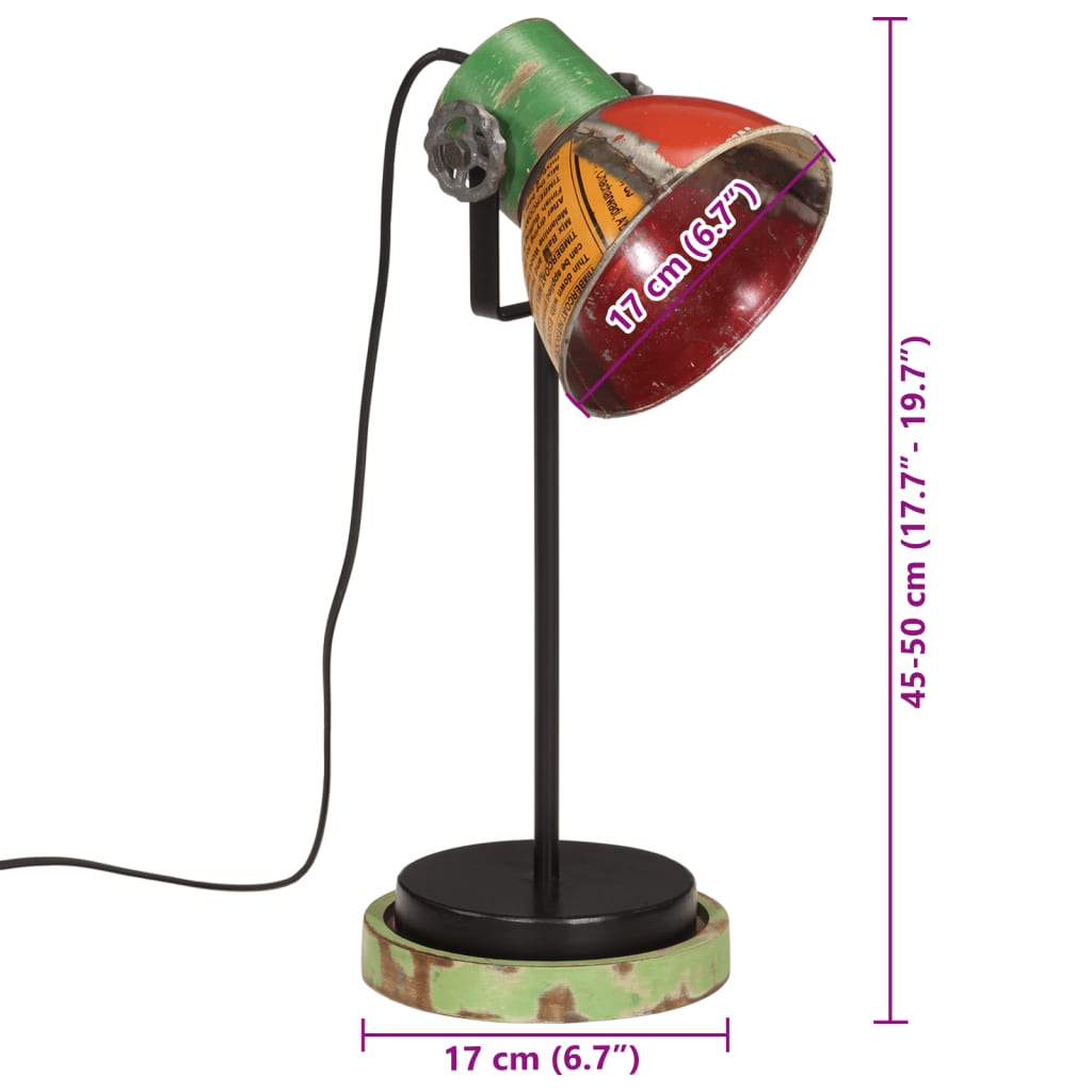 Bureaulamp 25 W E27 17X17X50 Cm Meerkleurig Multikleur