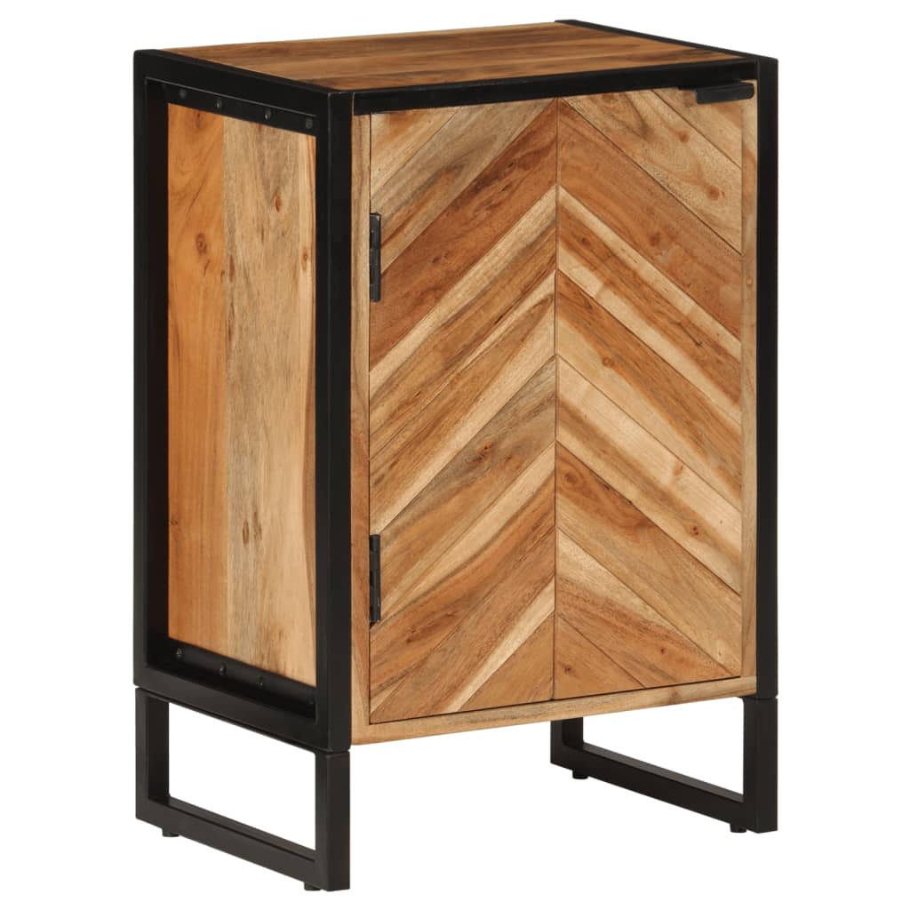 Badkamerkast 40x30x60 cm massief acaciahout en ijzer