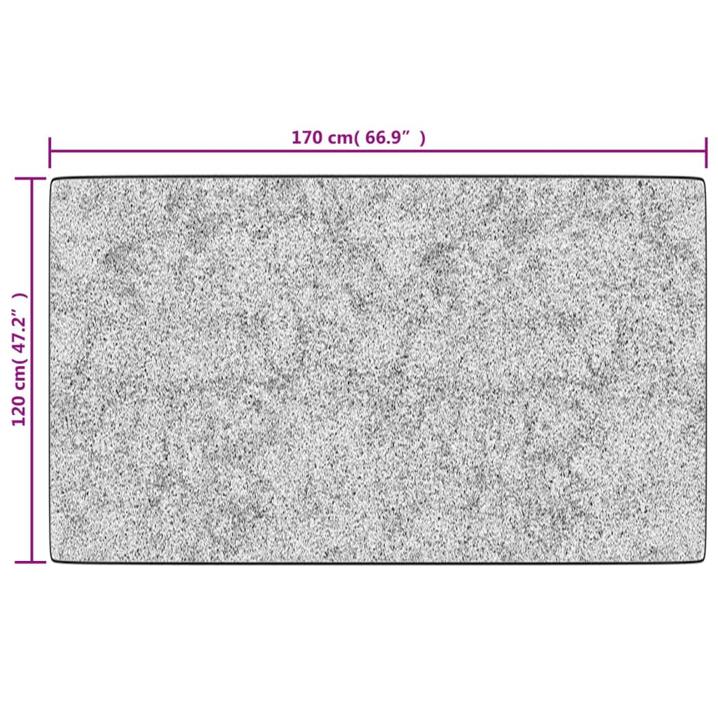 Vloerkleed wasbaar anti-slip 120x170 cm zwart en wit 120 x 170 cm