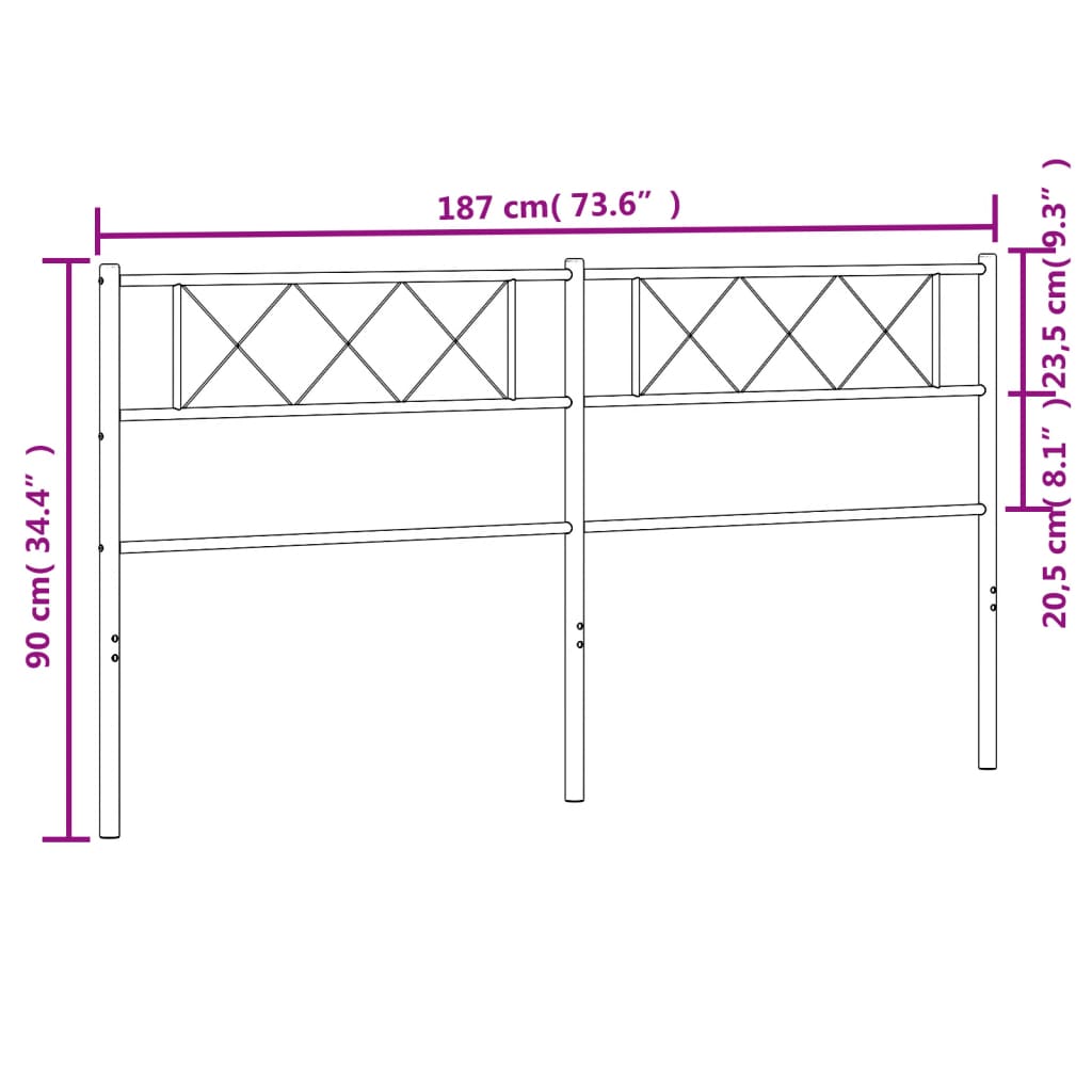 Hoofdbord 180 Cm Metaal Wit