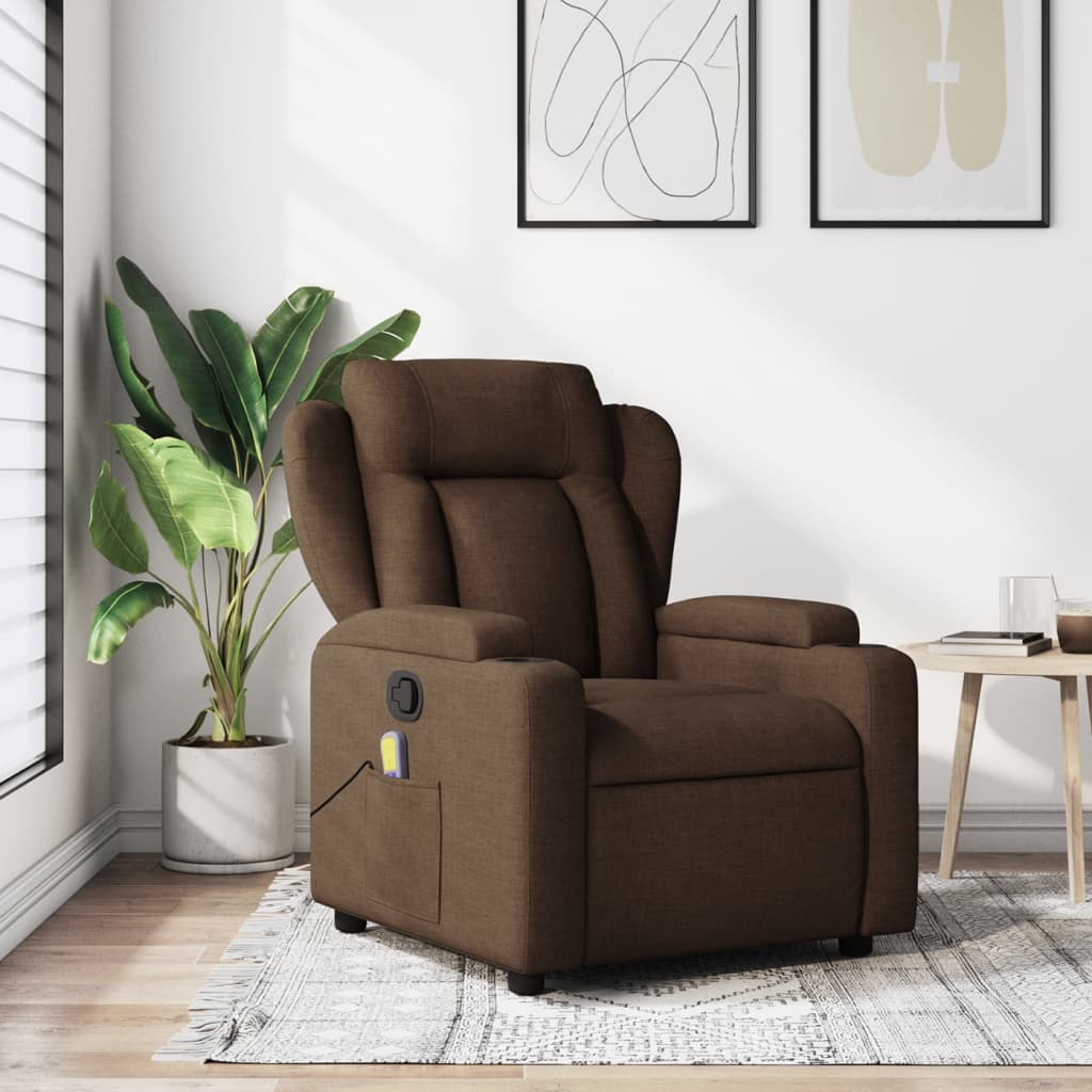 Massagestoel Stof Bruin