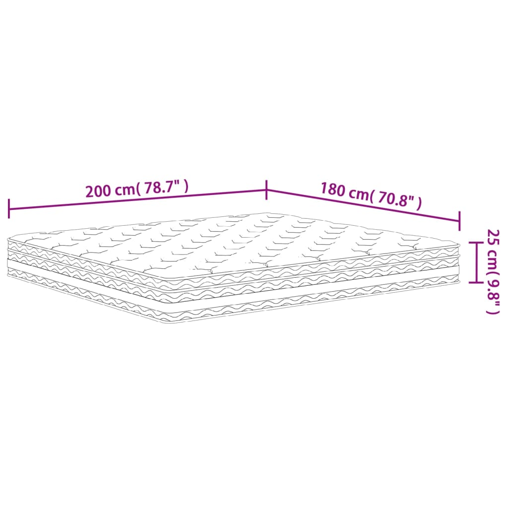 Pocketveringmatras Middelhard 180X200 Cm