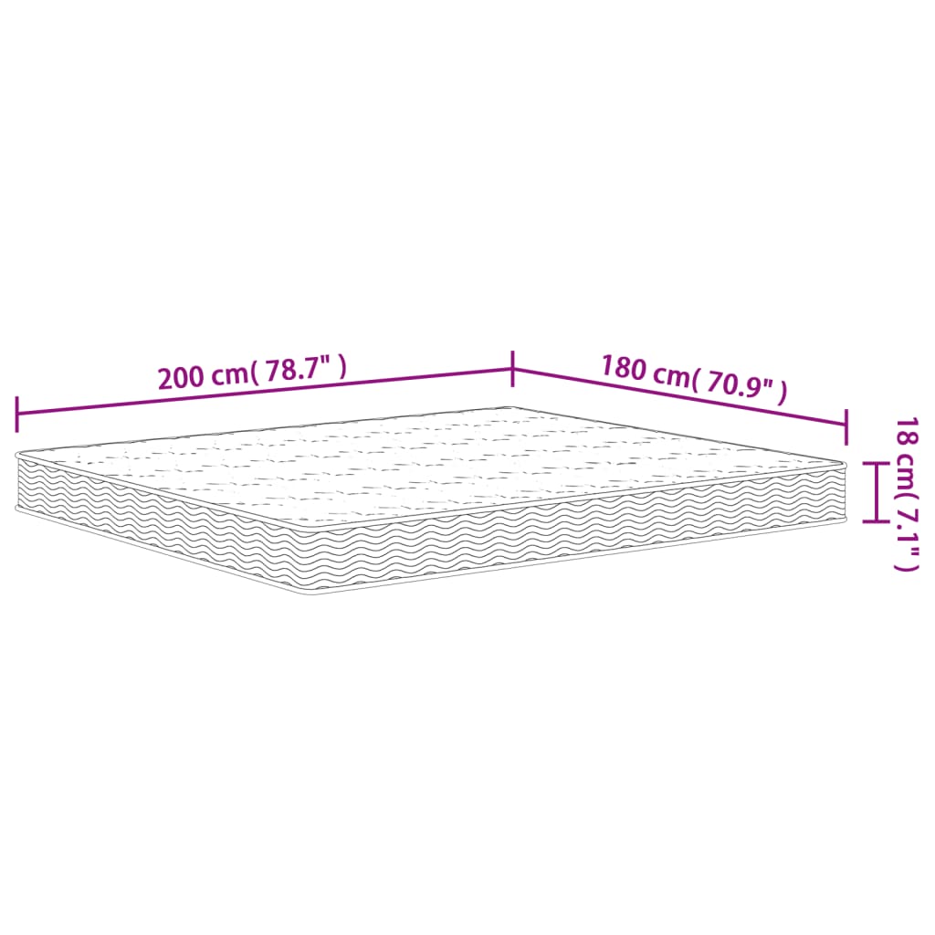 Binnenveringmatras Middelhard 180X200 Cm