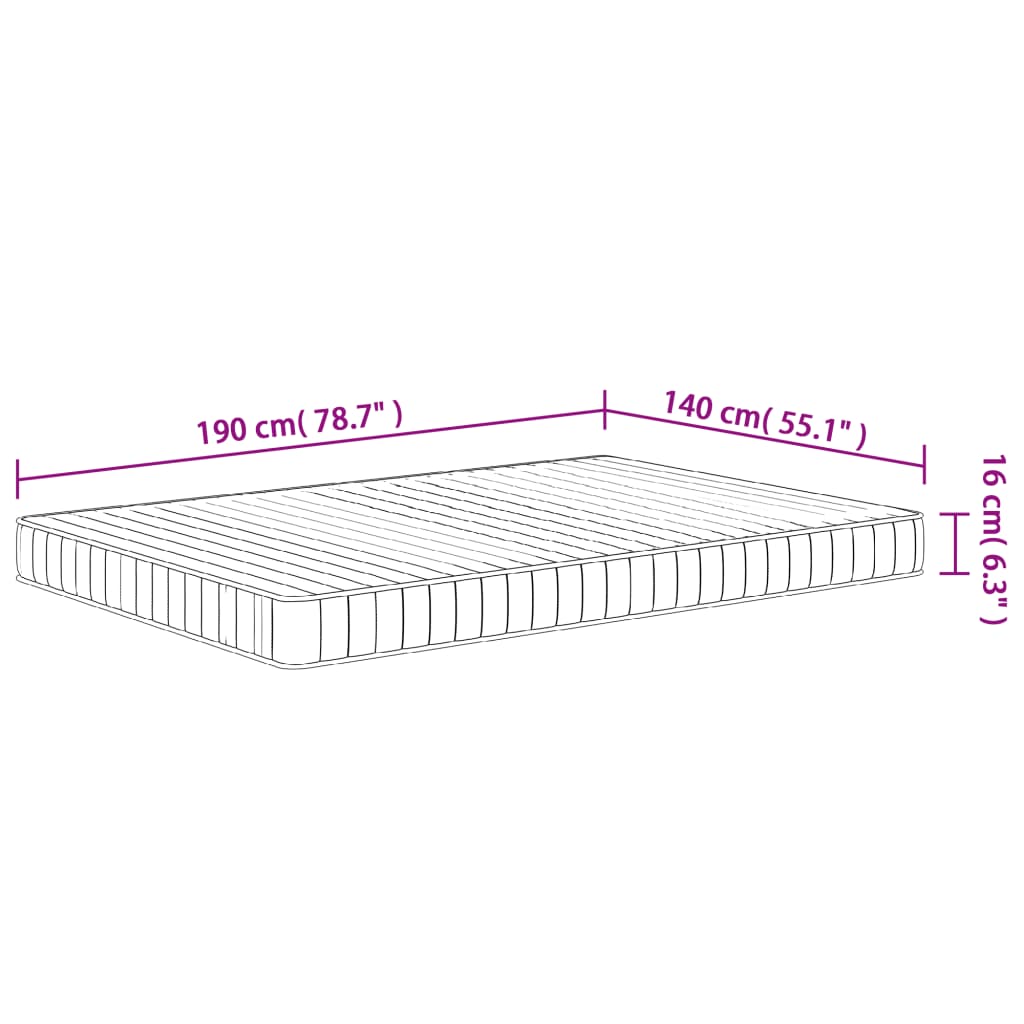 Schuimmatras Middelzacht 140 x 190 cm
