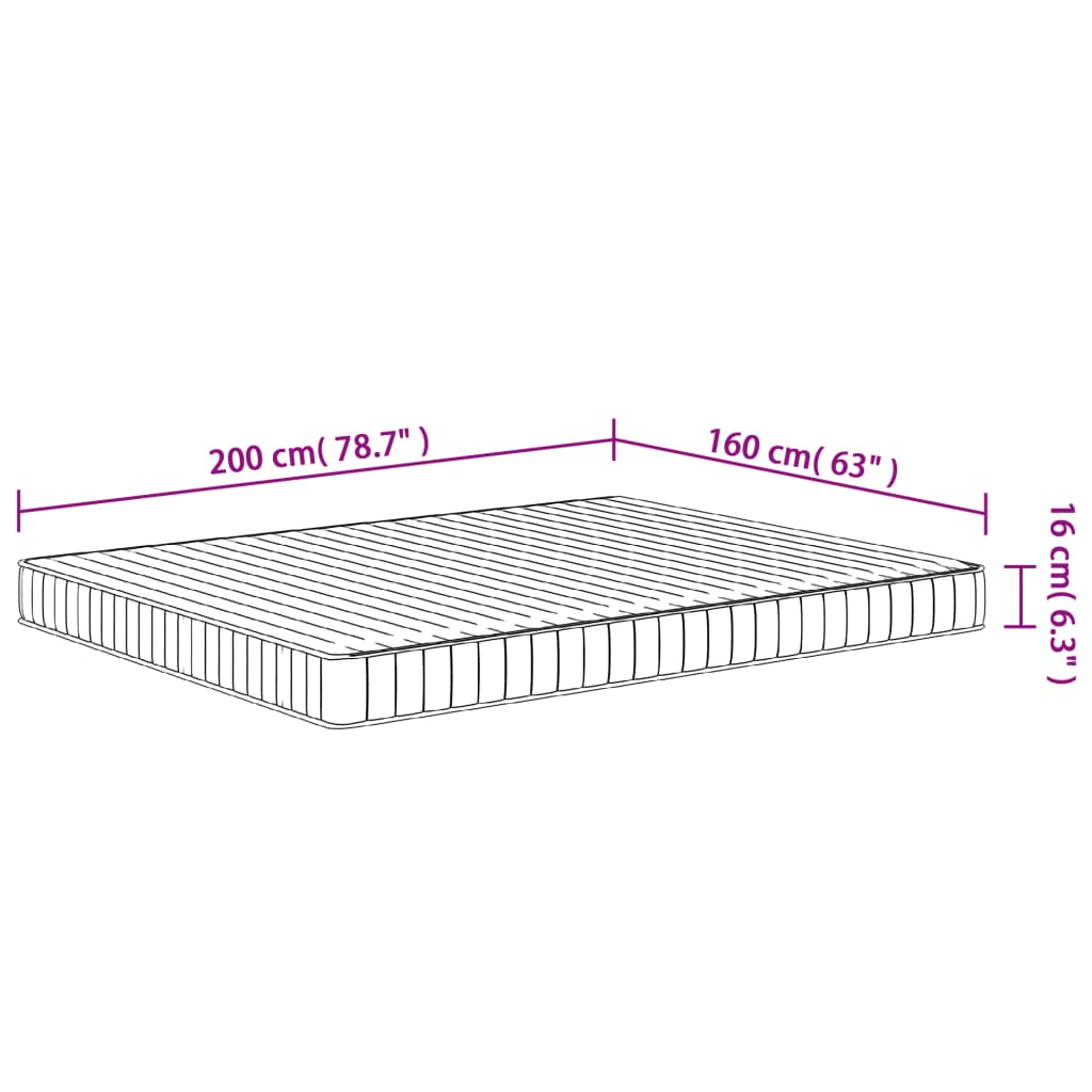 Schuimmatras Middelzacht 160 x 200 cm