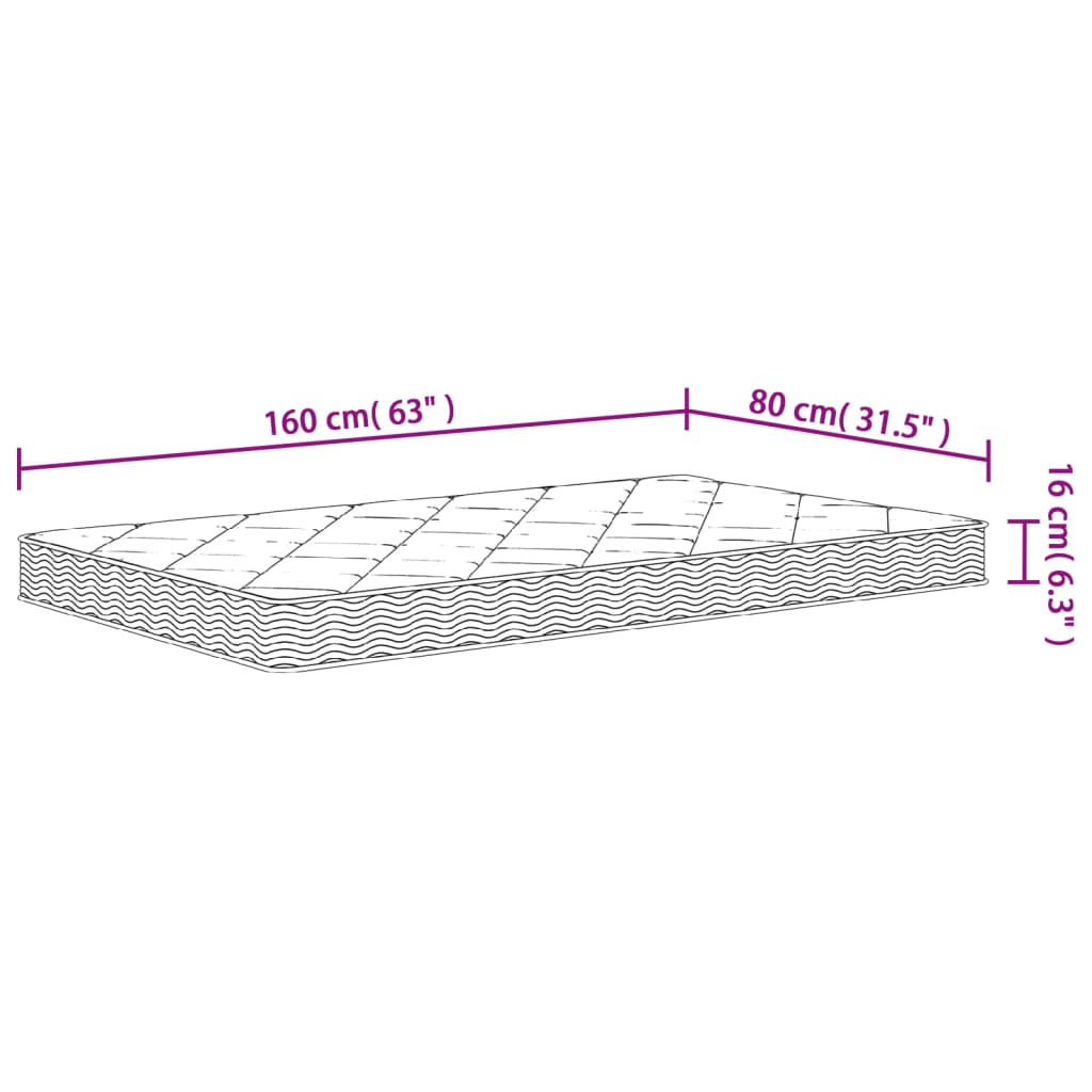 Schuimmatras Voor Kinderen Middelzacht 80 x 160 cm