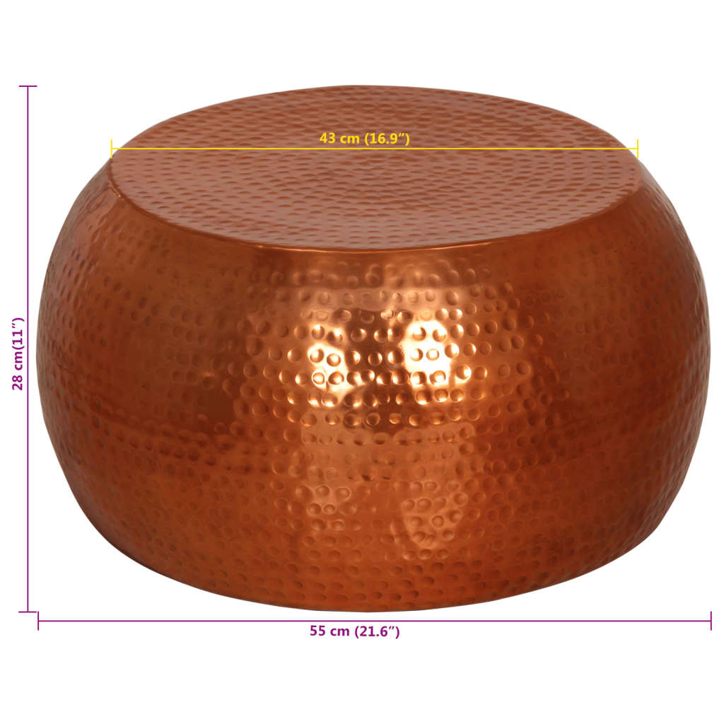Salontafel Ø 55x28 cm aluminium messing
