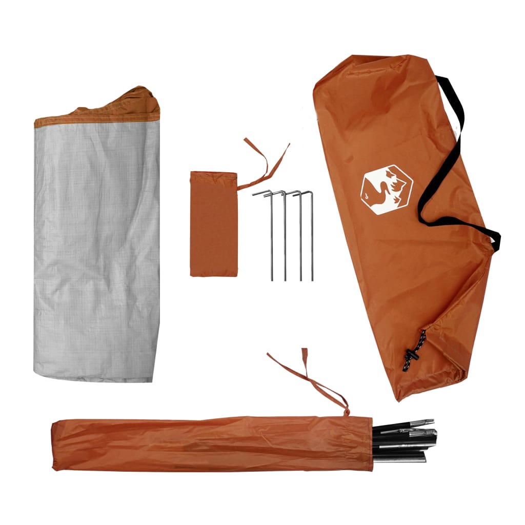 Opbergtent 9 Vakken 125X50X68 Cm 185T Taft Grijs En Oranje