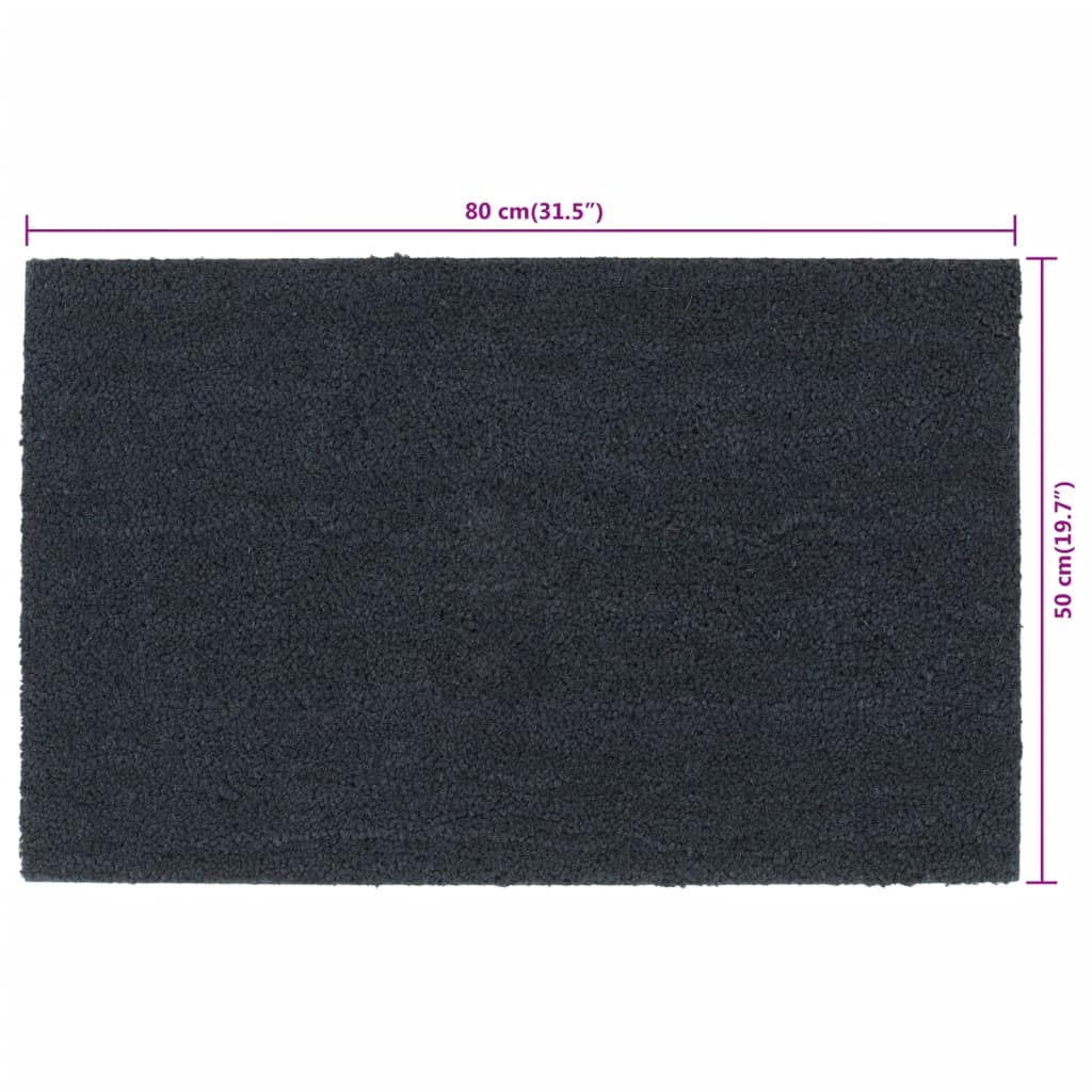 Deurmat 50x80 cm getufte kokosvezel donkergrijs