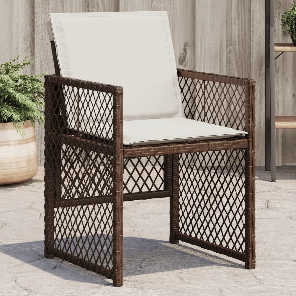 vidaXL 9-delige Loungeset met kussens poly rattan bruin