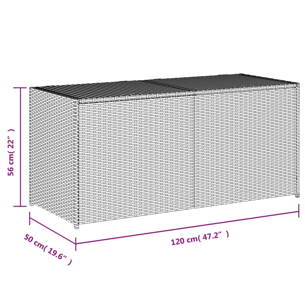 Tuinbox 283 L Poly Rattan 120 x 50 x 56 cm