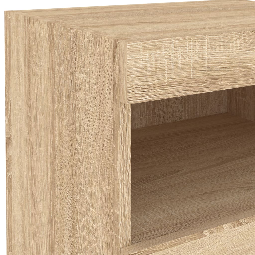 Nachtkastjes Met Led 50X40X45 Cm Kleurig 2 Sonoma eiken