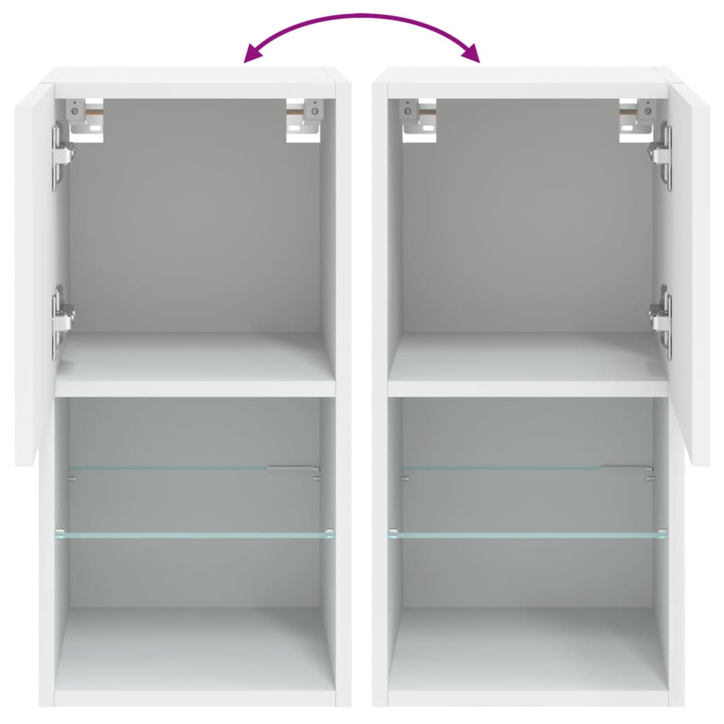 Tv-Meubelen Met Led-Verlichting 30,5X30X60 Cm 2 30.5 x 30 x 60 cm Wit