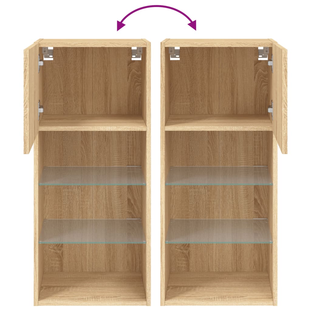 Tv-Meubels Met Led-Verlichting 40,5X30X90 Cm 2 40.5 x 30 x 90 cm Sonoma eiken