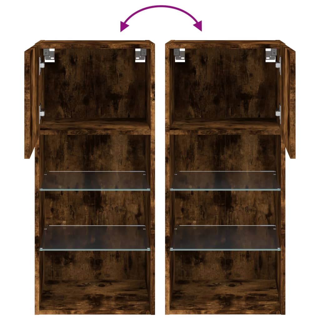 Tv-Meubel Met Led-Verlichting 40,5X30X90 Cm Kleur 1 40.5 x 30 x 90 cm Gerookt eiken