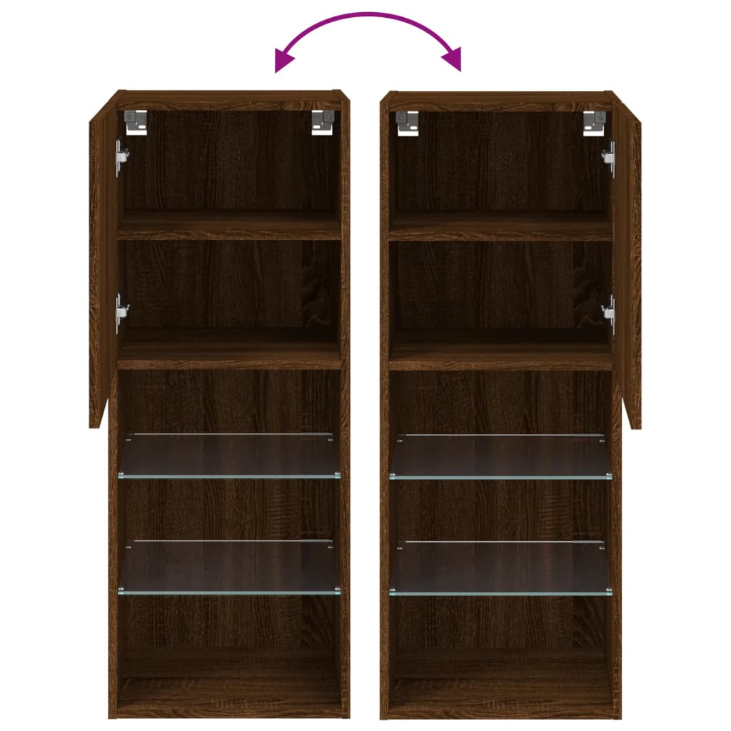 Tv-Meubel Met Led-Verlichting 40,5X30X02 Cm Bruineikenkleurig 1 40.5 x 30 x 102 cm bruin eikenkleur