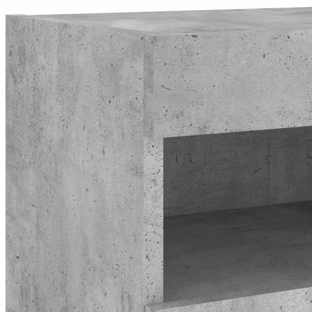 Tv-Wandmeubels Met Led 2 St 80X30X40 Cm Betongrijs