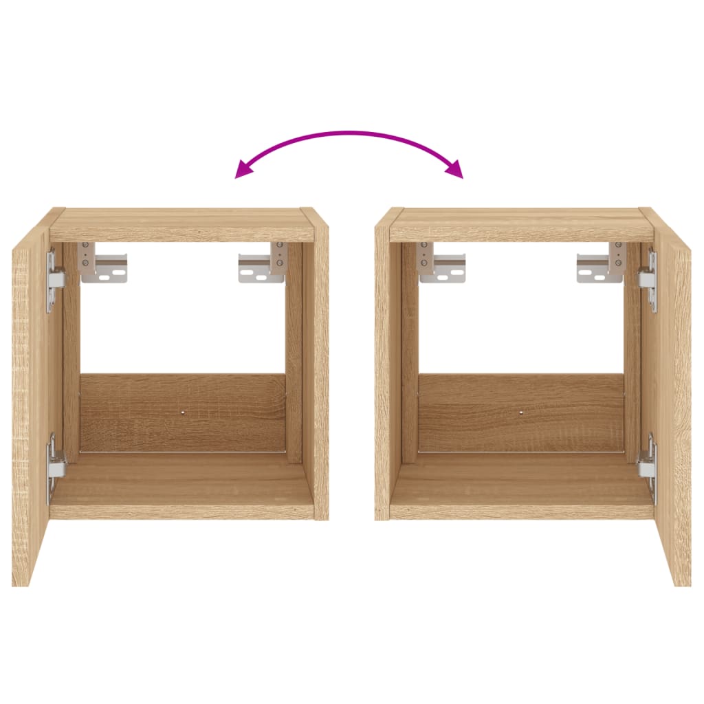 Tv-Wandmeubel Met Led-Verlichting 30,5X35X30 Cm Sonoma Eiken