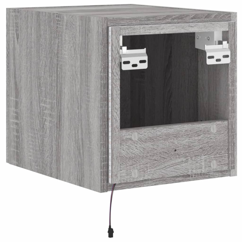 Tv-Wandmeubels Met Led 2 St 30,5X35X30 Cm Grijs Sonoma Eiken