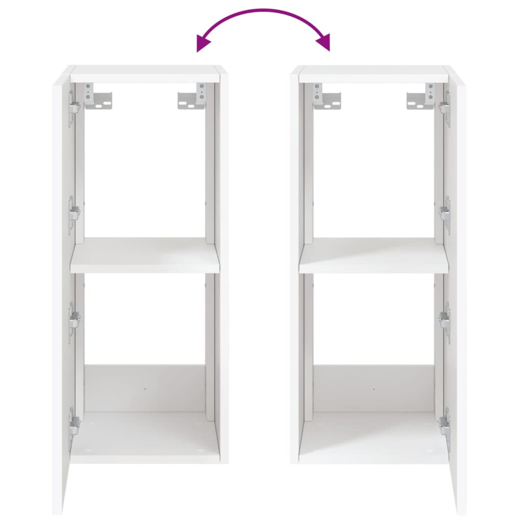 Tv-Wandmeubel Met Led-Verlichting 30,5X35X70 Cm Wit