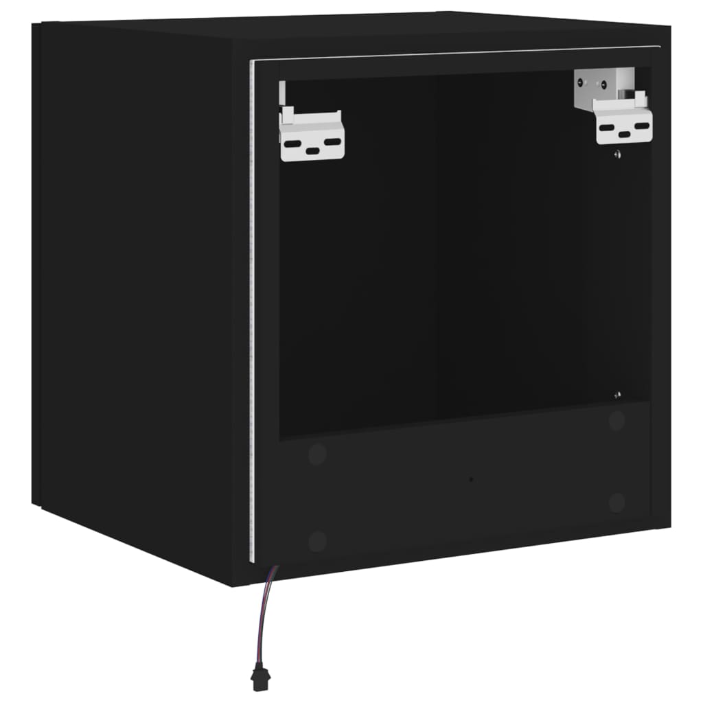 Tv-Wandmeubelen Met Led-Verlichting 2 St 40,5X35X40 Cm Zwart