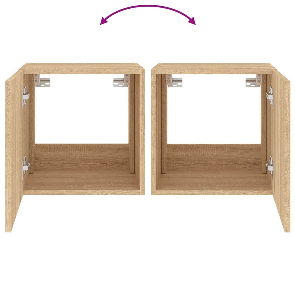 Tv-Wandmeubel Met Led-Verlichting 40,5X35X40 Cm Sonoma Eiken