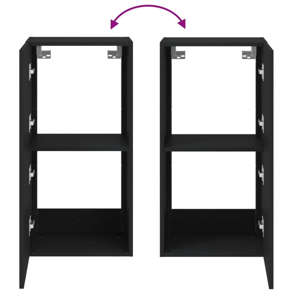 Tv-Wandmeubel Met Led-Verlichting 40,5X35X80 Cm Zwart