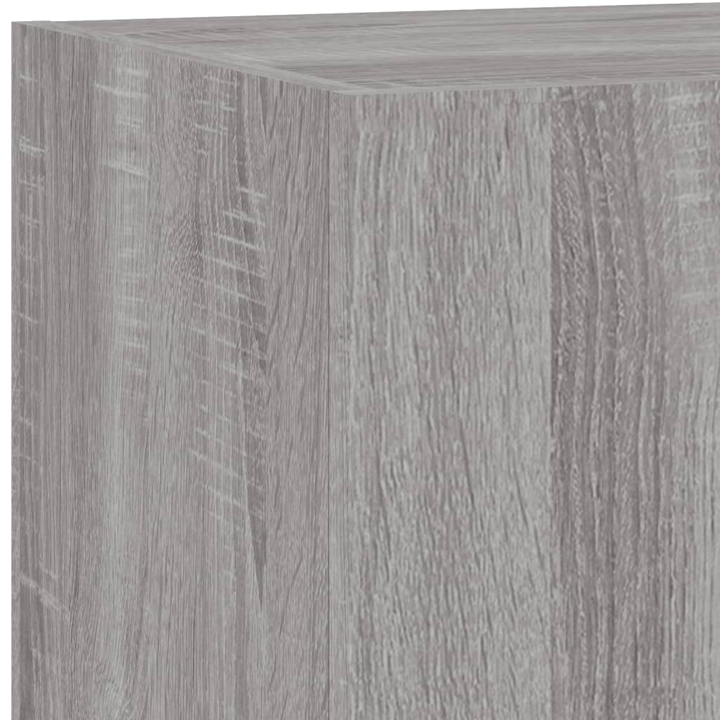Tv-Wandmeubel Met Led-Verlichting 80X35X31 Cm Grijs Sonoma