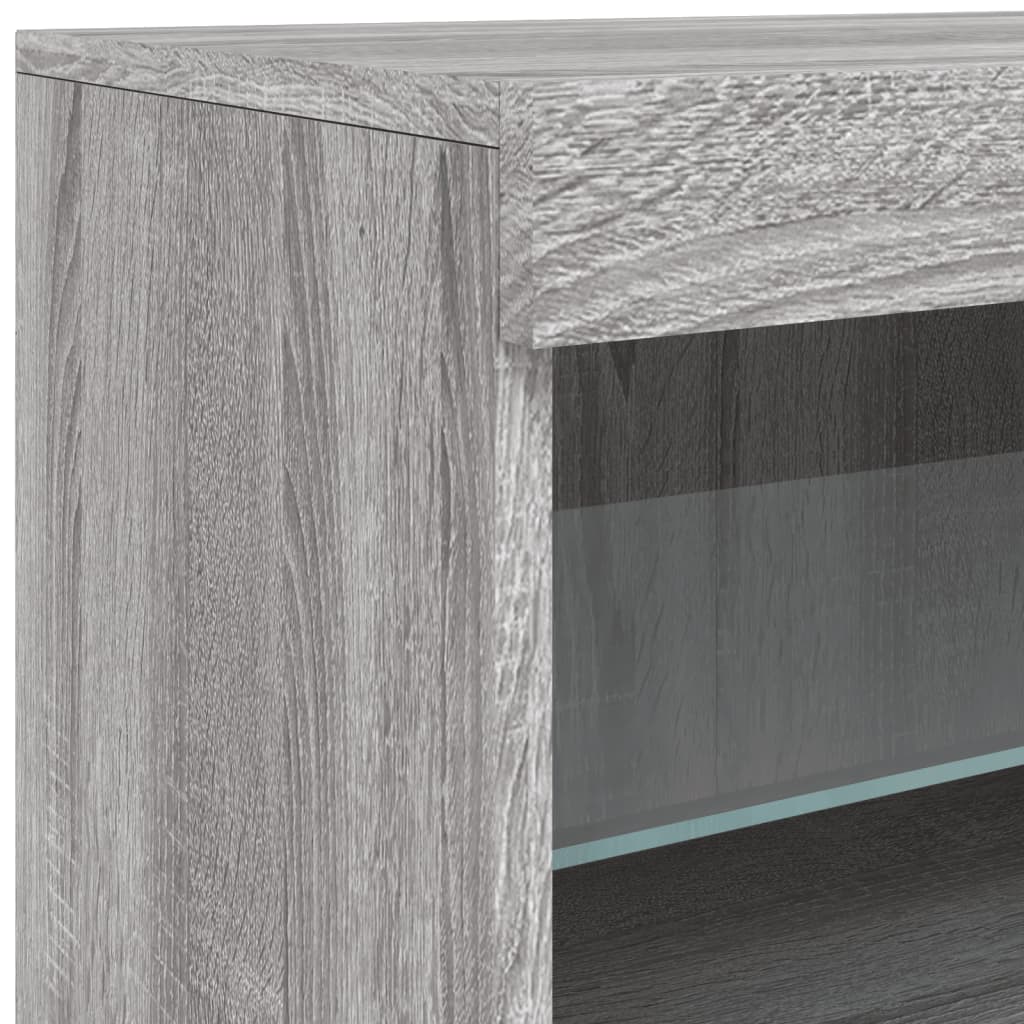 Dressoir Met Led-Verlichting 23X37X67 Cm Eiken Grijs sonoma