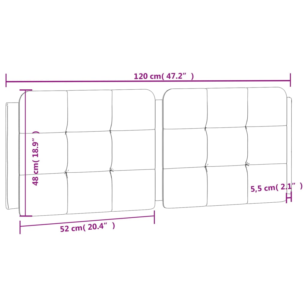 Hoofdbordkussen 120 cm kunstleer bruin