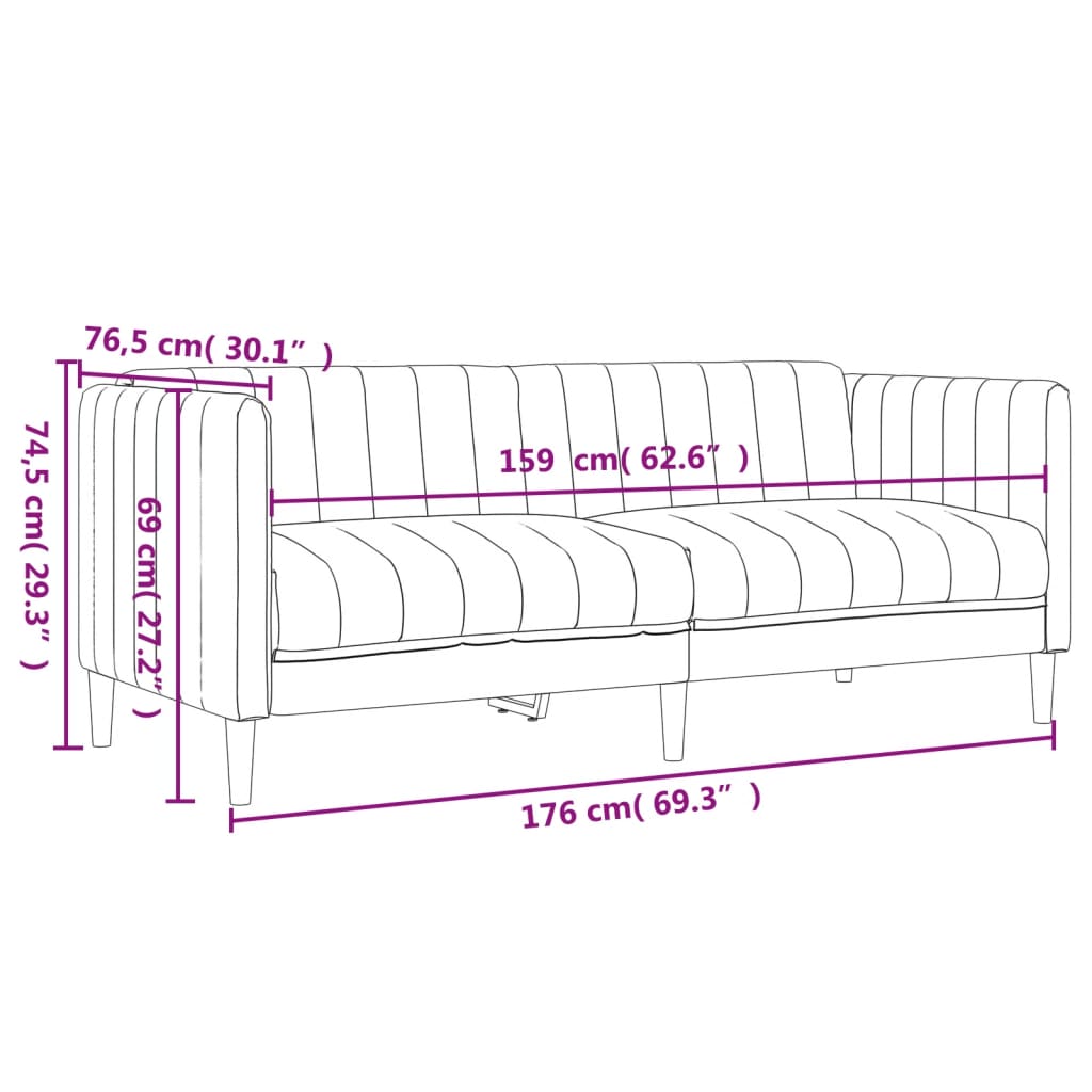 2-delige Loungeset stof bruin