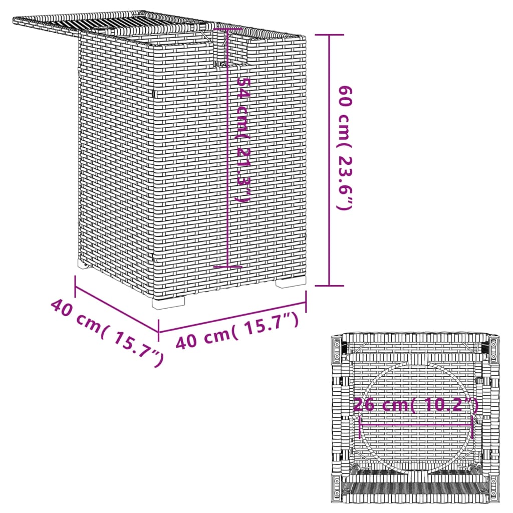 Afdekkast Voor Propaangasfles 40X40X60 Cm Poly Rattan Zwart