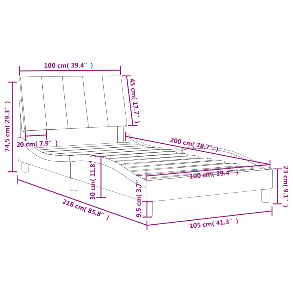 Bed met matras fluweel donkergroen 100x200 cm