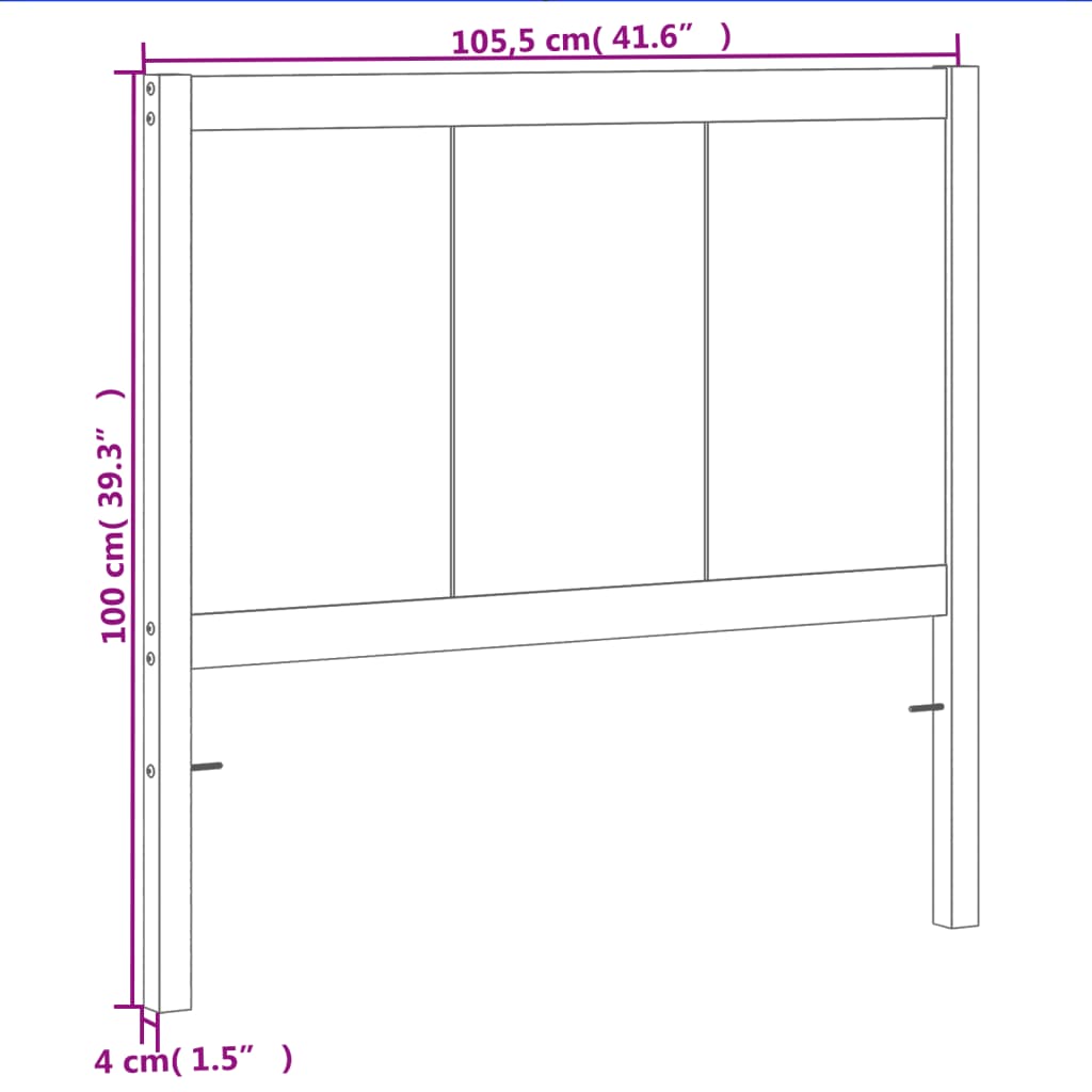 Hoofdbord 100 Cm Massief Grenenhout Wasbruin