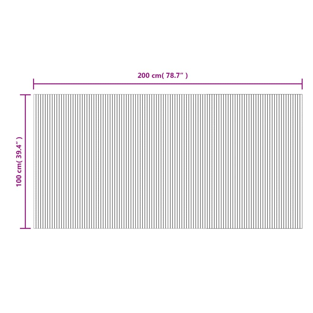 Vloerkleed rechthoekig 100x200 cm bamboe zwart