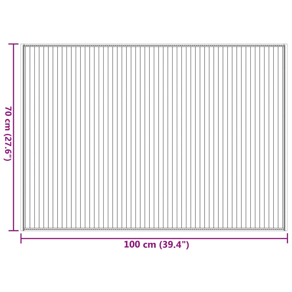 Vloerkleed Rechthoekig Bamboe Zwart 70 x 100 cm