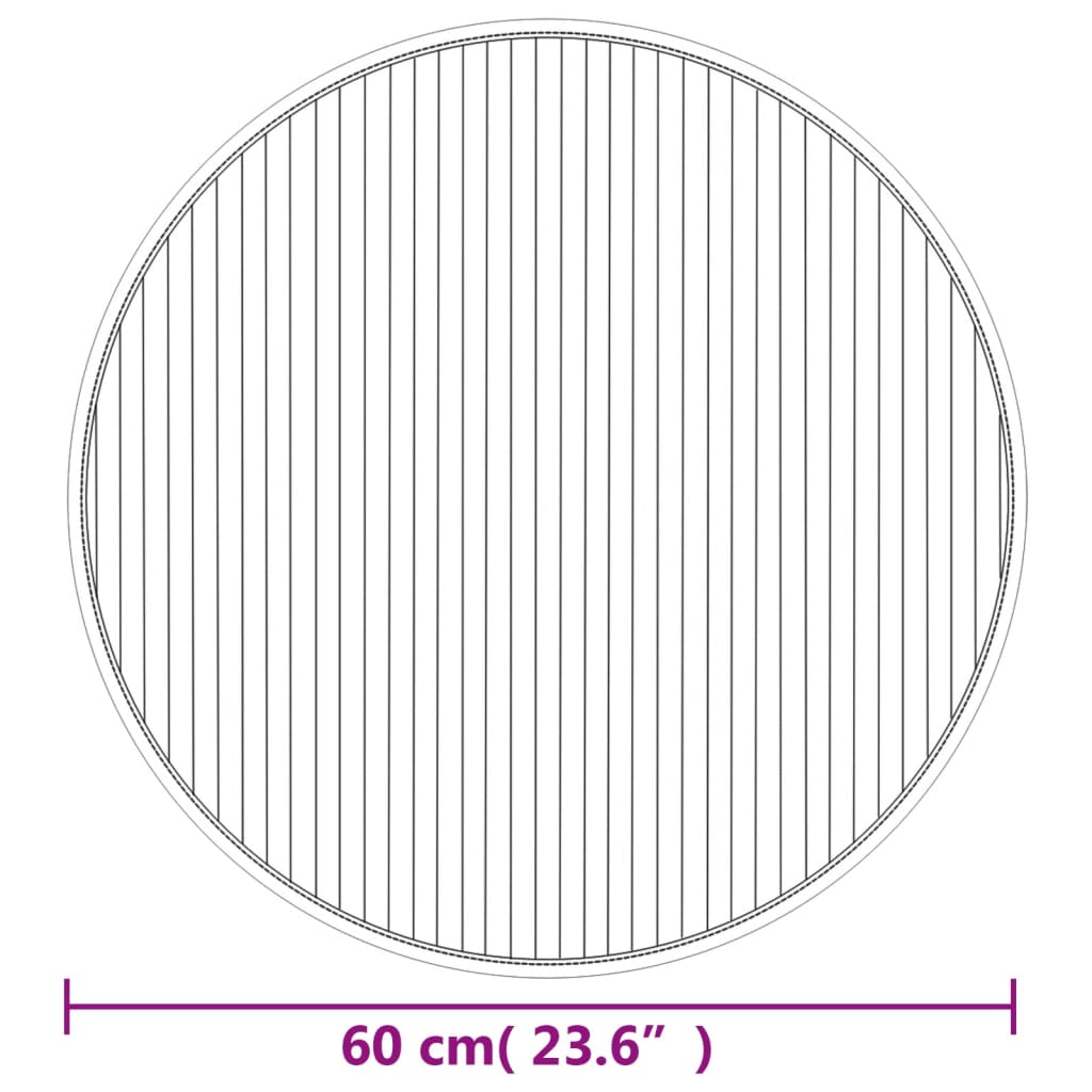 Vloerkleed rond 60 cm bamboe lichtnaturel