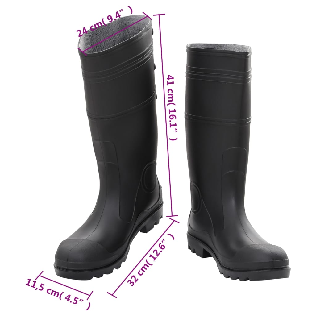 Regenlaarzen Maat 46 Pvc Zwart 46