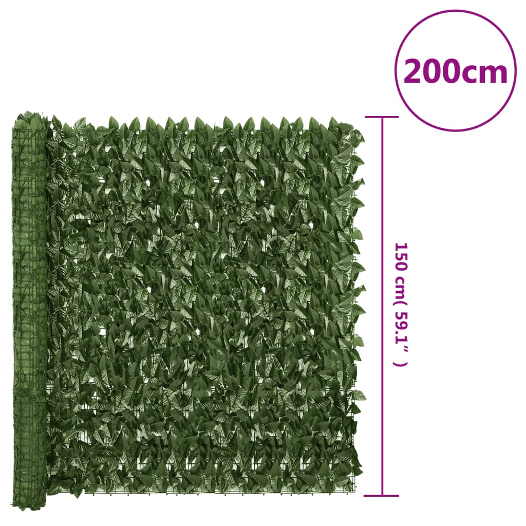 Balkonscherm met donkergroene bladeren 200x150 cm 200 x 150 cm Donkergroen