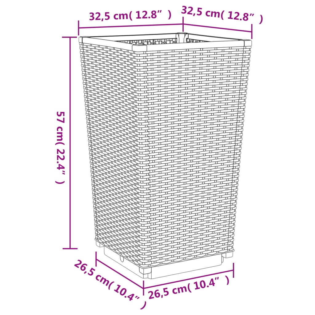 Plantenbakken 32,5X32,5X57 Cm Polypropeen 2