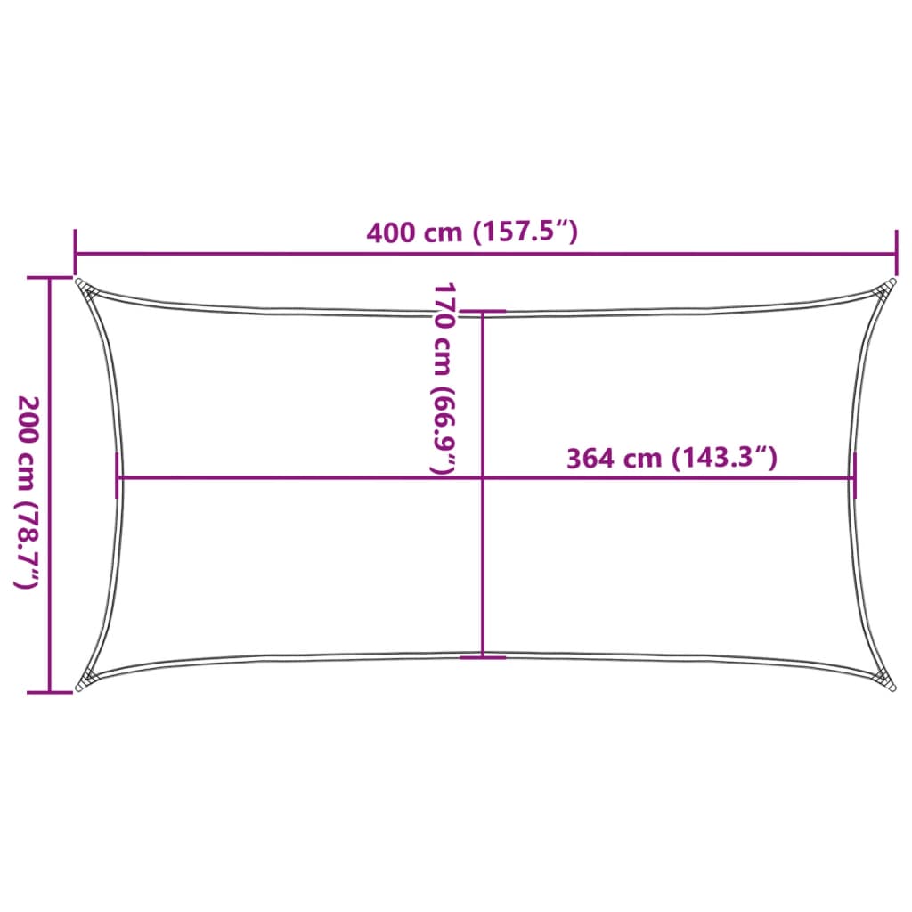 Zonnezeil 4X2 M 100% Polyester Oxford Zandkleurig Zand