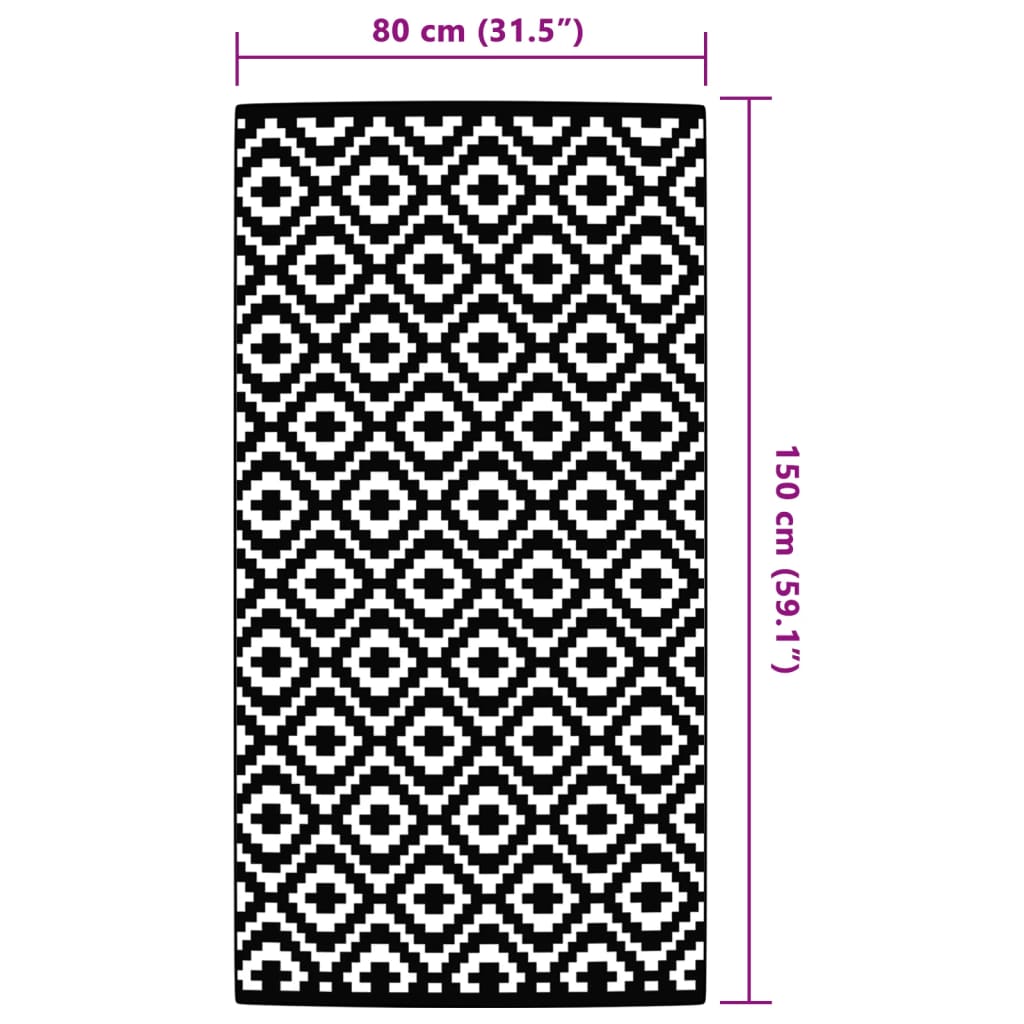 Buitenkleed 80x150 cm PP grijs